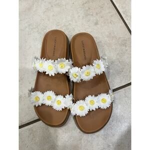 Lucky Brand Womens Pallyon Daisy Slide Sandal Sz 9 Ten Inches Toe To Heel